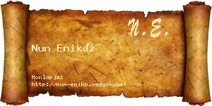 Nun Enikő névjegykártya